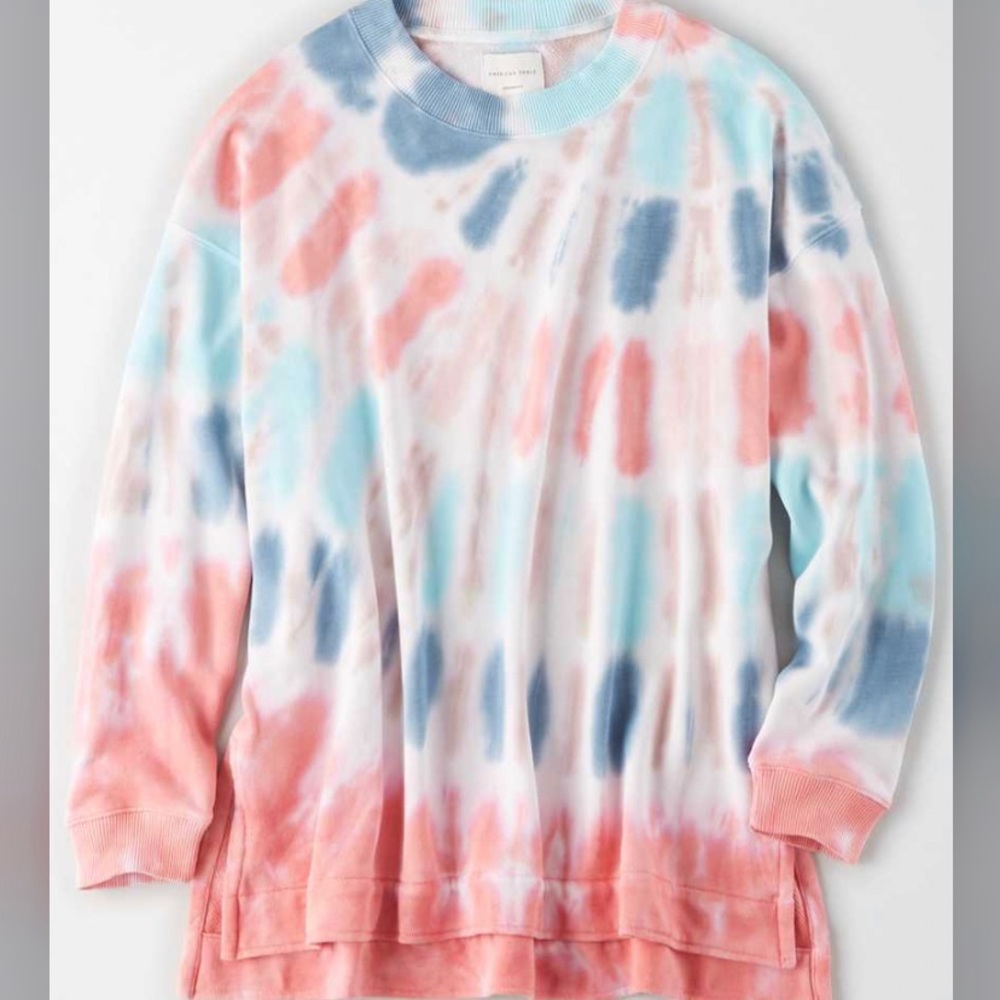 AMERICAN EAGLE TIE DIE WOMENS FLEECE SWEATSHIRT